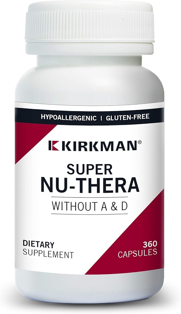 Kirkman Super Nu-Thera® w/o Vitamines A et D - Hypoallergéniques.