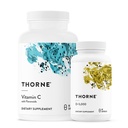 THORNE - Ensemble de vitamines essentielles : Complexe vitamine C et D-5000 - Immune, santé osseuse et soutien énergétique - 60 à 90 portions
