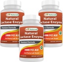 Best Naturals, Enzyme de lactase à action rapide, 3000 FCC ALU, 180 comprimés (180 Nombre (paquet de 3))