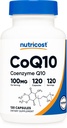Nutricost CoQ10 100mg, 120 Capsules végétariennes, 120 portions - haute absorption, végétarienne, non-OGM, Coenzyme Q10