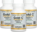 Gold C by California Gold Nutrition - Supplément vitamine C de qualité USP - Soutien immunitaire et bien-être saisonnier - Végétarien - Sans gluten, sans OGM - 1000 mg - 60 Capsules de légumes, 3 Pack