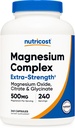 Nutricost Magnesium Complex 500mg, 240 Capsules - Magnesium Oxide, Citrate, and Glycinate - Gluten Free and Non-GMO