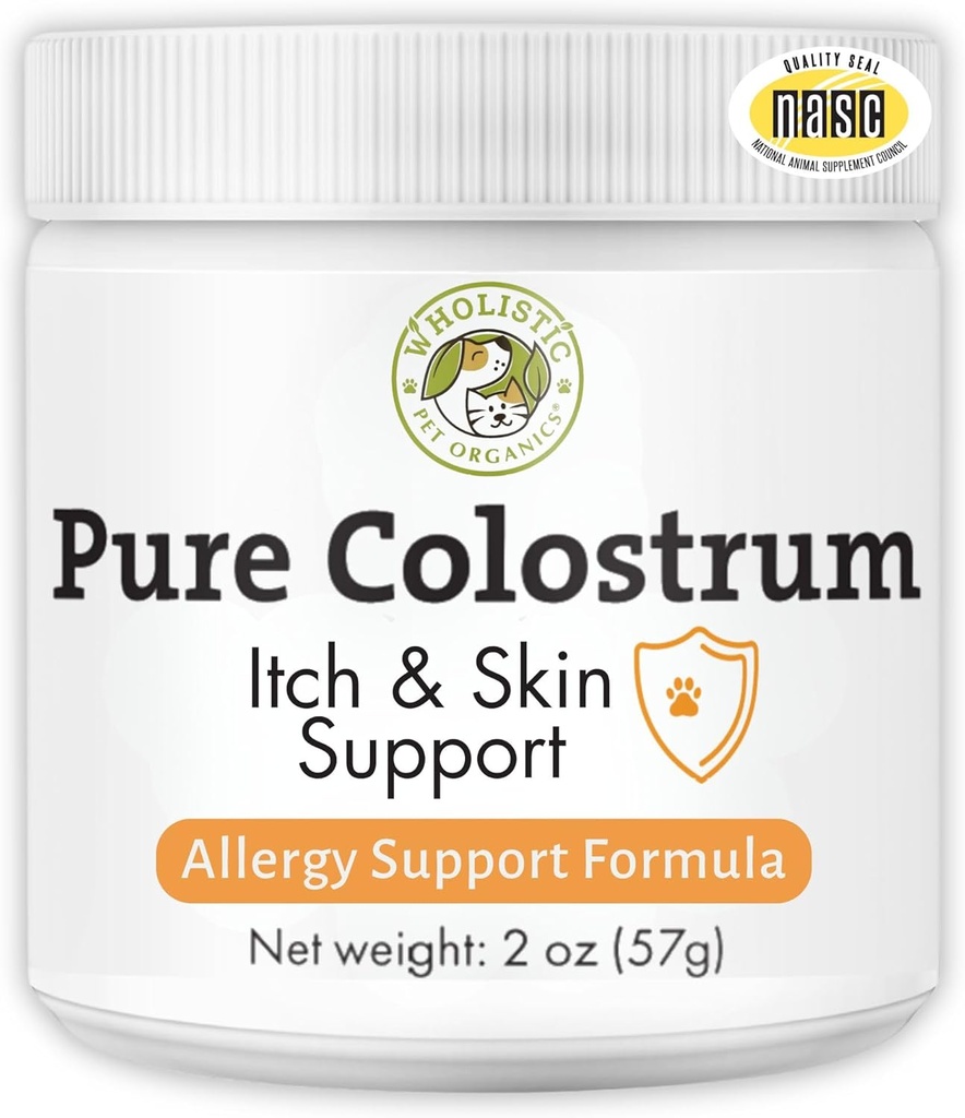 Biologique pour animaux de compagnie Bovine Colostrum Poudre - 2 Oz - Alternative à l'allergie pour chiens - Alternative à l'allergie pour chiens
