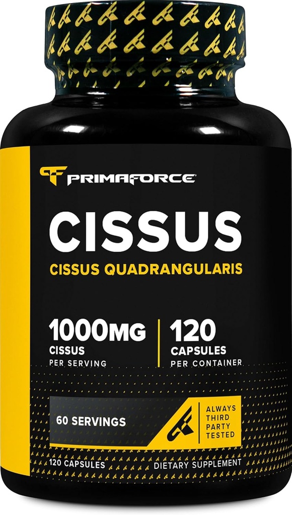 Extrait Primaforce Cissus Quadrangularis, 120 capsules, 1000mg par portion - Sans gluten, sans OGM
