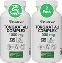 Supplément de capsules d'extrait de Tongkat Ali 1000MG de PRISTINE (2-Pack) - 30 jours d'approvisionnement - Soutien à la performance sportive - Massure musculaire masculine et masculine - Soutien à l'immunité