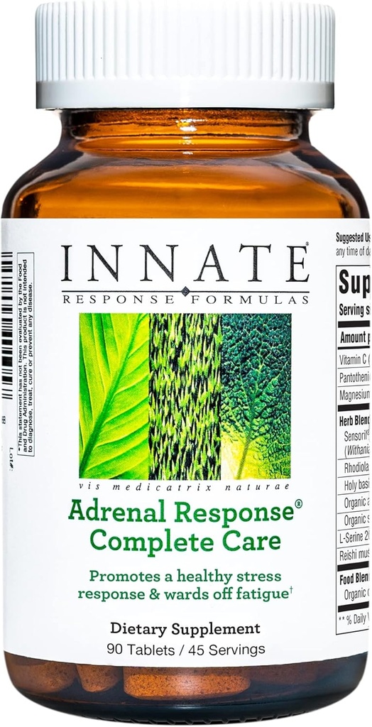 Formules de réponse INNATE Réponse adrénale Soins complets - avec Ashwagandha - favorise une réponse optimale au stress - met hors de la fatigue - végétarien, sans gluten, non-OGM, casher - 90 comprimés (45 portions)