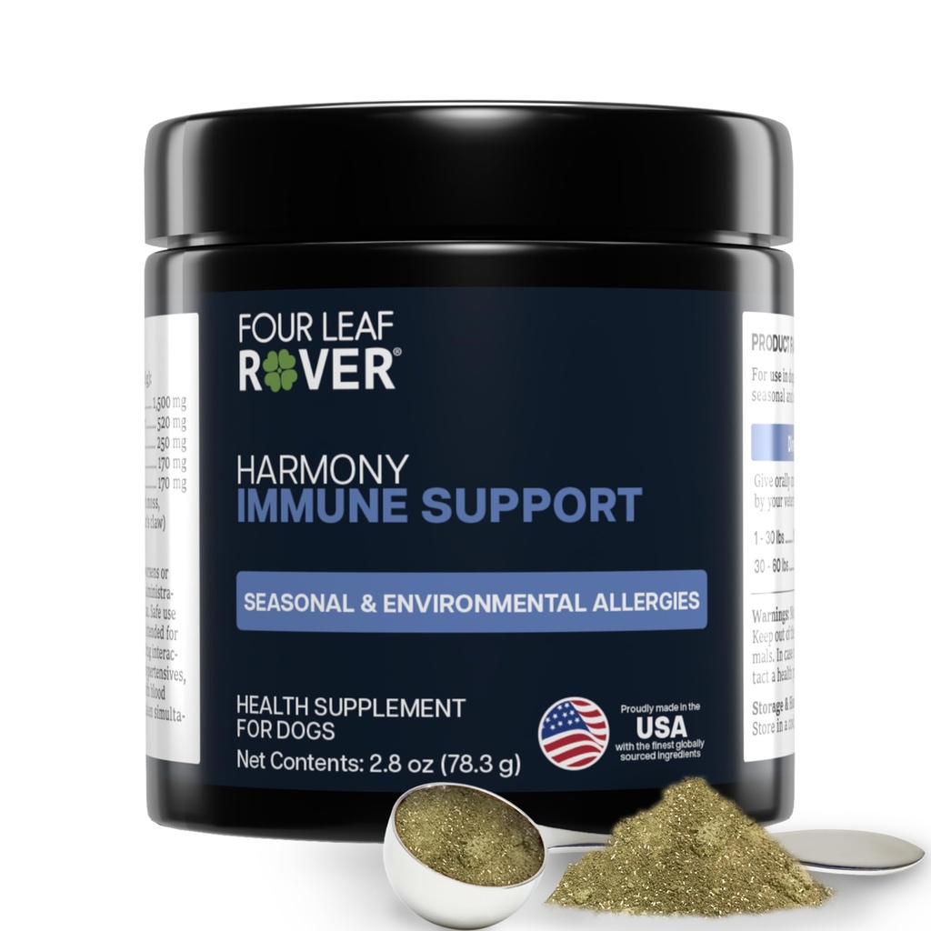 Harmony - Supplément peau et manteau avec Quercetin pour chiens - Histamine équilibrée pour allergies saisonnières et environnementales - Vétérinaire formulé