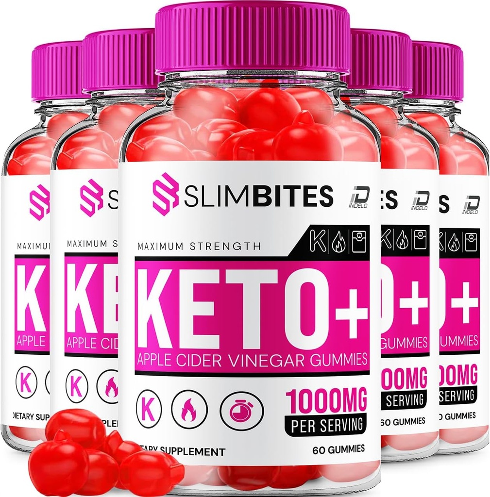 Supplément de Gummies de vinaigre de cidre de pomme - Slimbites Keto + Gummies de vinaigre de cidre de pomme 1000MG, Gummies de cidre de pomme Avis, Vitamine B12 (5 Pack - 300 Gummies)