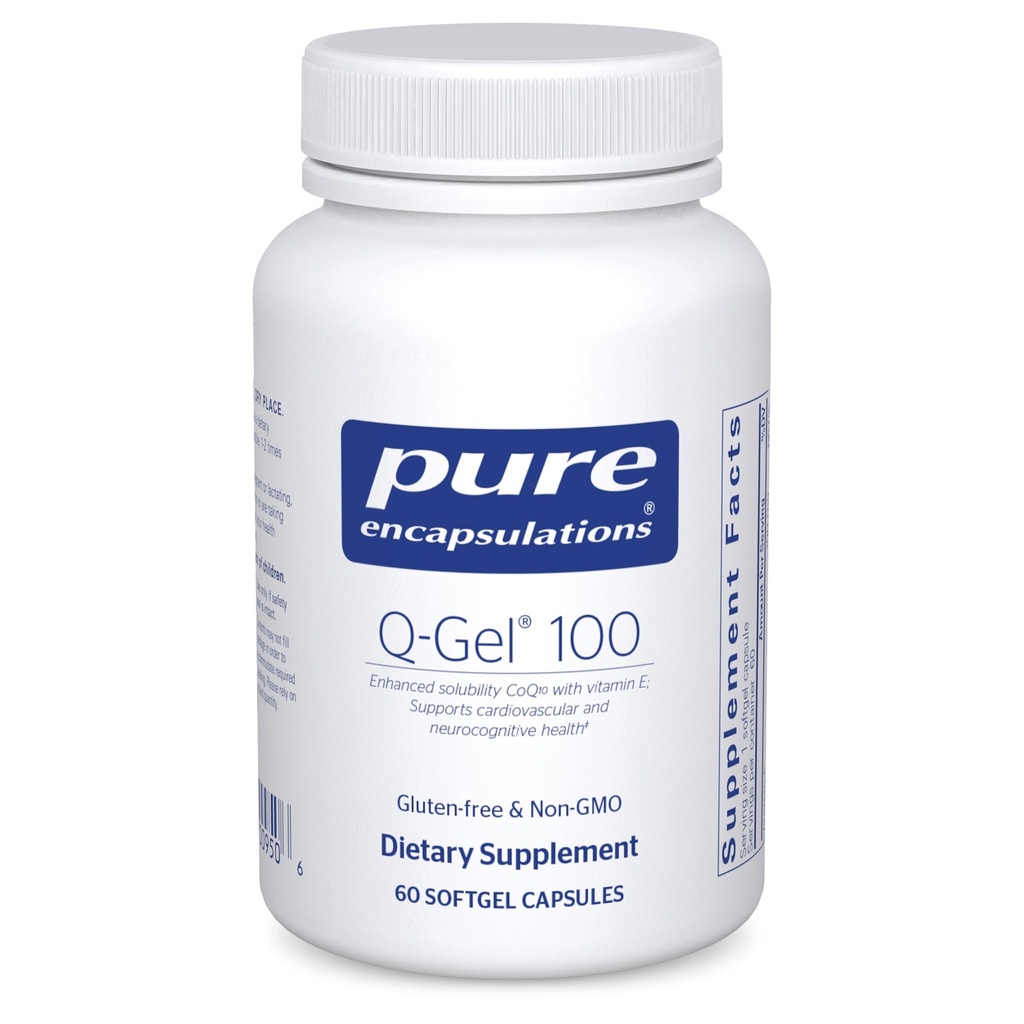 Encapsulations pures Q-Gel 100 (Hydrosoluble CoQ10) .CoQ10 avec vitamine E pour améliorer la solubilité.