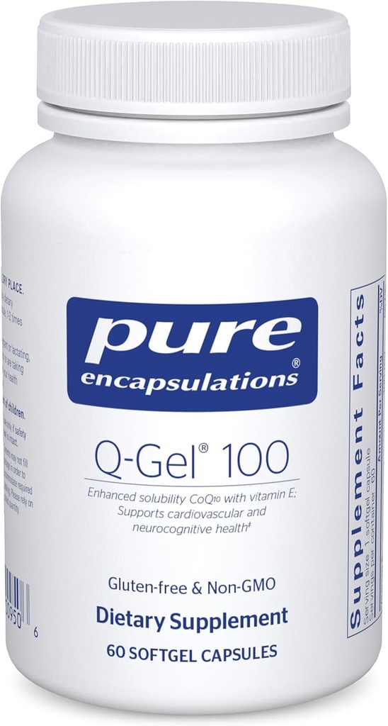 Encapsulations pures Q-Gel 100 (Hydrosoluble CoQ10) .CoQ10 avec vitamine E pour améliorer la solubilité.
