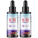 Vitamatic 2 Packs Vitamine liquide à action rapide B12 5000 mcg (méthylcobalamine) - Saveur de baie naturelle - Supplément sublingual - Absorption plus rapide - 2 OZ
