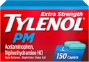Tylenol PM Extra Strength Nighttime Pain Relievers & Sleep Aid Caplets, 500 mg d'acétaminophène et 25 mg de HCl diphenhydramine, soulagement des douleurs et des douleurs nocturnes, formation non-habitante, 150 ct