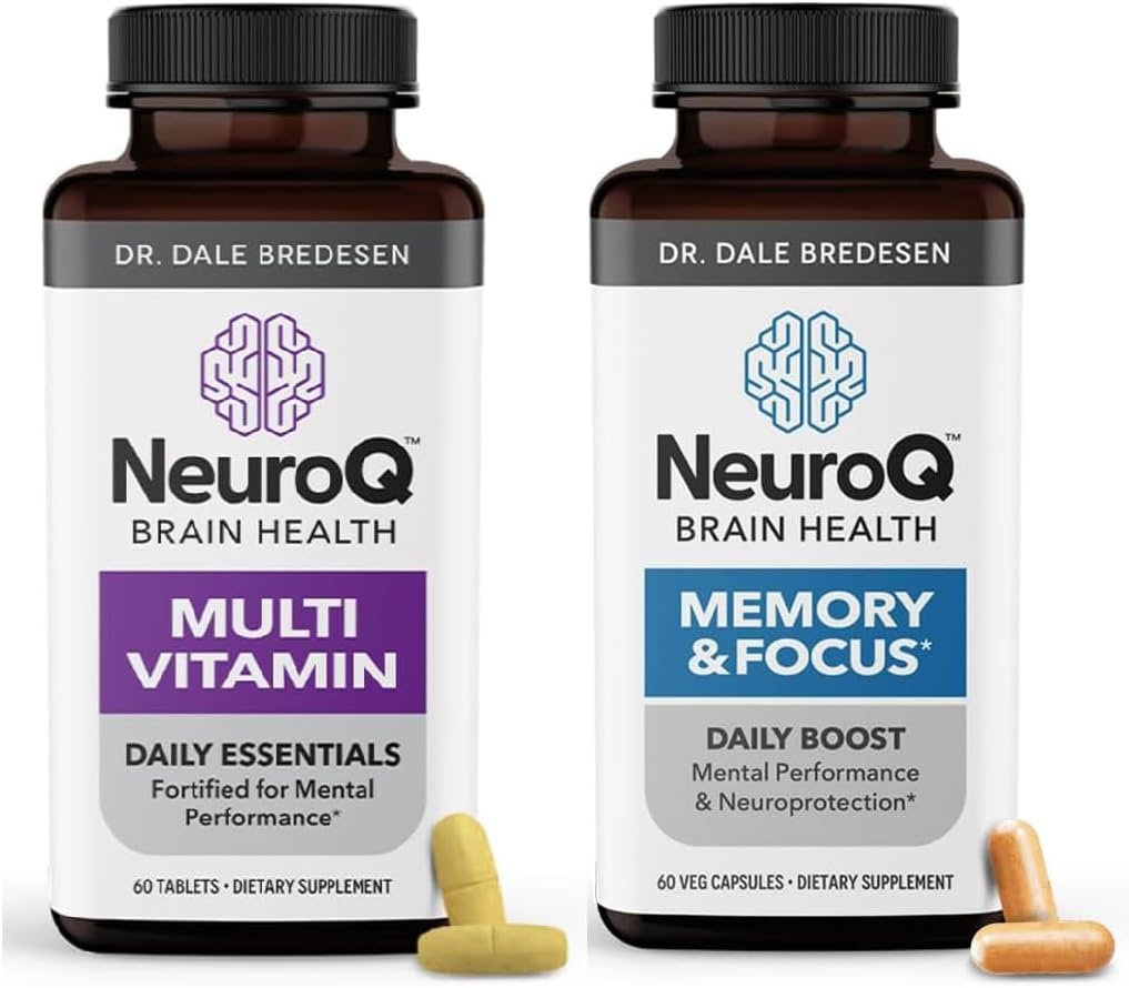 LifeSeasons NeuroQ Memory & Focus with Multi-Vitamin - Boosts Cognitive Performance & Healthy Brain Function - Supports Immunity - 120 Capsules