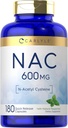 Carlyle NAC N-acétyle Cystéine 600mg.180 Capsules avec menthe poivrée.