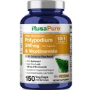 NusaPure Polypodium Nicotinamide 10:1 Extrait, 240 mg Équivalent à 2 400 mg par Veg Caps - 150 Compte (non-OGM, sans soja, biopérine)