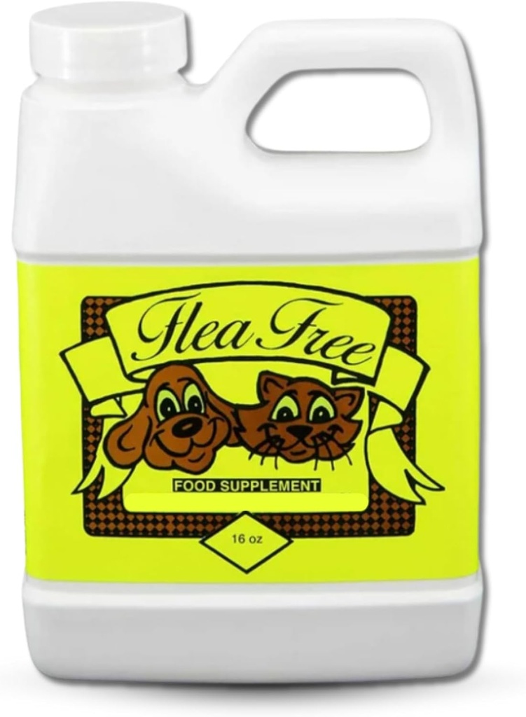 Supplément alimentaire sans puces pour les produits naturels pour animaux de compagnie - Prévention naturelle des puces et des tiques pour les chiens et les chats - Multivitamine pure pour les petits et grands chiens - Formule d'alimentation de supplément de vitamine biologique (16 oz)