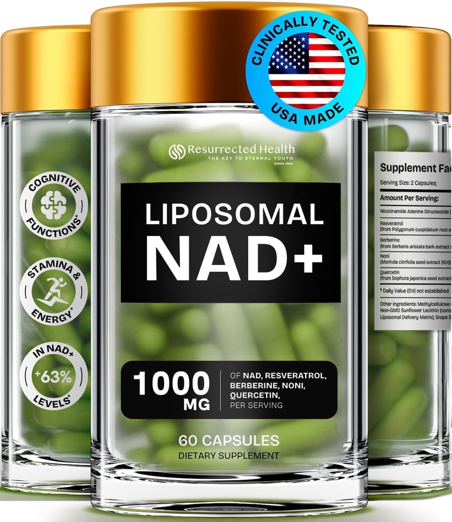 Suppléments NAD liposomiques pour les femmes resvératrol NAD + Supplément avec/Berberine, Quercetin, Noni.