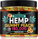 Gommies de chanvre-Peach Rings-Fresh et huile de chanvre naturel pleine saveur Gommy-Gant pour le dos, le cou, les genoux, les muscles, les articulations, le calme, la détente, le confort-Fabriqué aux États-Unis