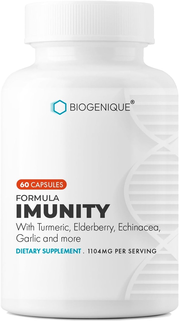 Formule Immunité, Vitamine C, E, B6, Zinc, supplément de soutien immunitaire avec les vitamines et minéraux, soutient un système immunitaire sain 60 capsules - Fabriqué aux États-Unis - Vegan, Non-OGM, Sans gluten