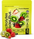 PoudreVitamine Electrolytes Poudre Plus (20 portions) Fraise Kiwi Electrolyte Poudre Zéro Calorie Keto,0 Sucre,Pas de Maltodextrine,1000mg Potassium,120mg Calcium,120mg Magnésium, Sel Himalayen rose