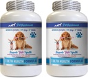 SUPPLÉMENTS EN PET & NUTRIITION LLC Remédié à la mauvaise haleine du chien - Dents de chien Formule de santé - Soins naturels de l'ourlet - REMOVES Plaque de construction - FRESHENS Respiration - Additif de vitamine du chien - 2 bouteilles (120 traités)