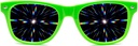 GloFX Ultimate Diffraction Glass - Vert - 3D Prism Rainbow Effect - Great Edm, Festival, Concert, Feux d'artifice, Lumières de Noël et Accessoire Rave - Cadres verts