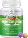 Natures Craft Taste Kids Gommies de calcium - Gommies de vitamine D et de calcium pour enfants - Vitamine avec et D pour le développement des os musculaires Enfants sans gélatine 60ct (1 Pack)