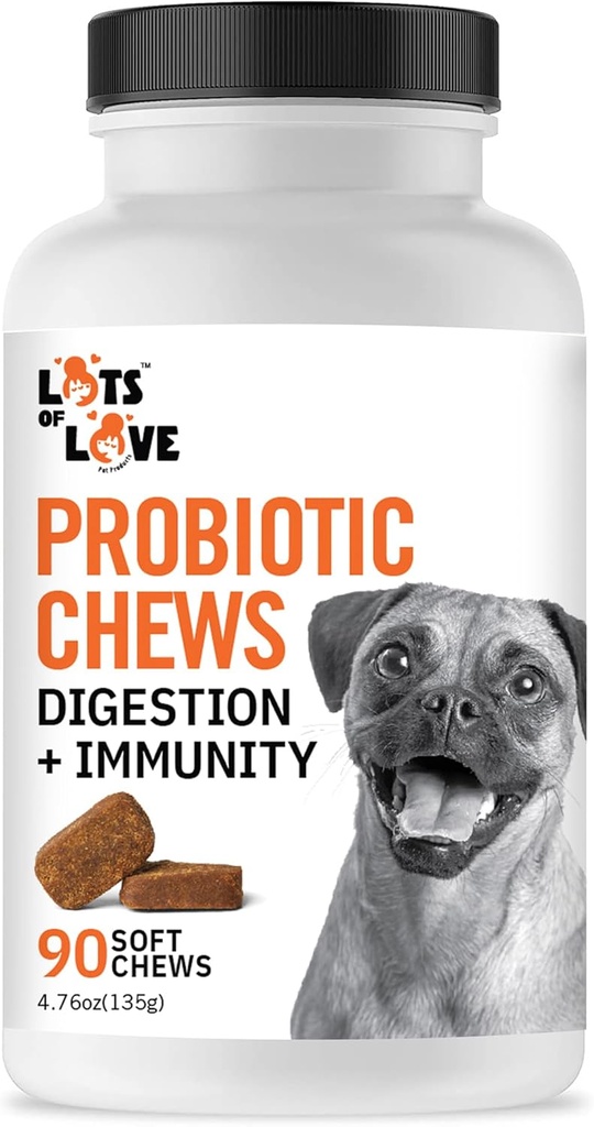 Chien Probiotique Chews (90 comte) - Chien probiotiques pour la santé digestive et la santé gustative - Supplément Biotique Puppy Pro pour Nausées, Vomissements et Diarrhée (90 comte)