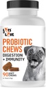 Chien Probiotique Chews (90 comte) - Chien probiotiques pour la santé digestive et la santé gustative - Supplément Biotique Puppy Pro pour Nausées, Vomissements et Diarrhée (90 comte)