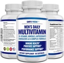 Simply Potent Daily Multivitamin for Men, 35 Vitamins with Minerals & Antioxidant, Vitamins A C D E, Biotin B12 Folate Zinc Magnesium & Saw Palmetto for Energy, Focus, Immune & Prostate Health, 60