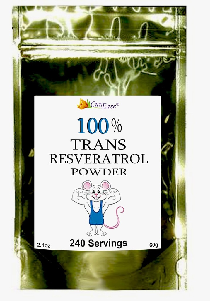 100% poudre de resvératrol trans pur 240 portions 2,1 oz (60 grammes) 250mg par portion
