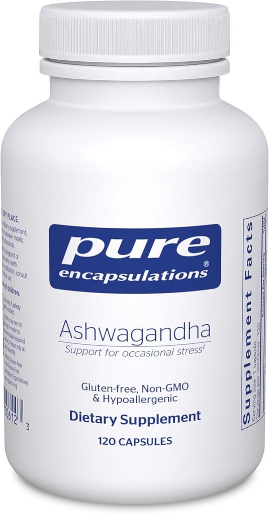 Encapsulations pures Ashwagandha - 500 mg Extrait Ashwagandha - Soutien au métabolisme et au stress - Support immunitaire - Sans OGM et végétalien - 120 capsules