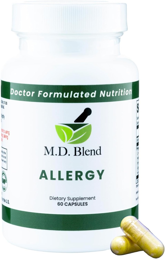 Allergie - Soutien complet pour les allergies saisonnières et le mieux-être respiratoire - Ingrédients naturels - Quercetin, racine de nettle, bromélain, N-acétyl L-Cysteine - 60 capsules