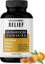 Gommies d'extrait de champignons Adaptogènes 4-1 pour Focus, Clarity & Immune Support・avec Mane, Shiitake, Chaga & Maitake・Vegan・Keto-Amiendly・Tropical Citrus Flavor