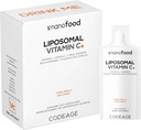 Codeage Liposomique Vitamine C Liquide 1000mg Vitamine C, 4000mg Phospholipides essentiels, Supplément pour le soutien immunitaire quotidien, Liposomes pour l'absorption, Citrus Bioflavonoïdes, Vitamine E, Non-OGM, 32 Pouches