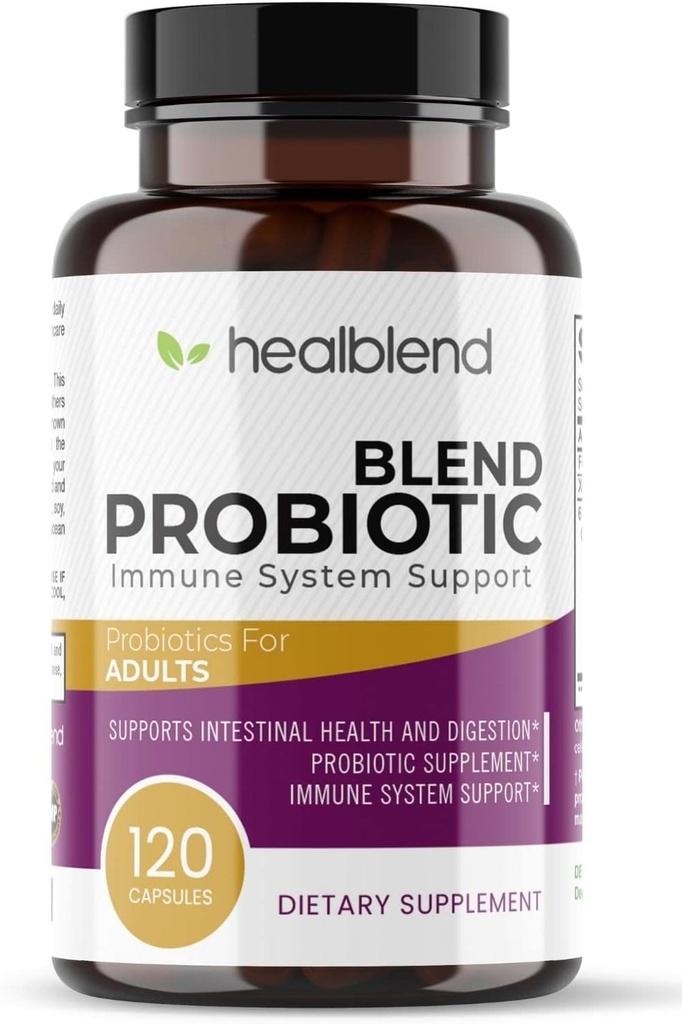Probiotic Caps Dietary Supplement Capsules, Probiotic for Women and for Men Digestive Health, Immune System Support, Non-GMO, Gluten-Free, 120 Veg Caps