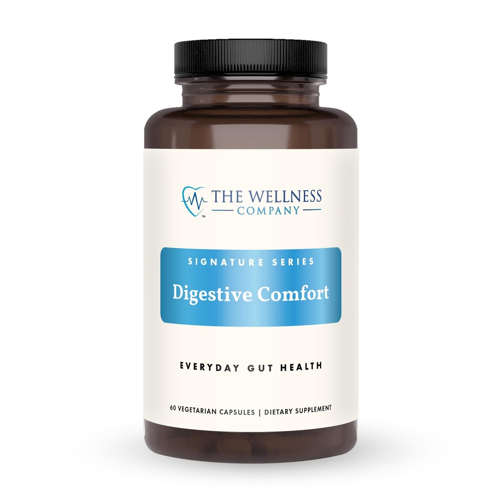 The Wellness Company Digestive Comfort - Bloat & Gas Relief, Anti-Heart Burn, IBS, Fast Acting, Gut Health - 5 Enzymes, Peppermint & Ginger Root