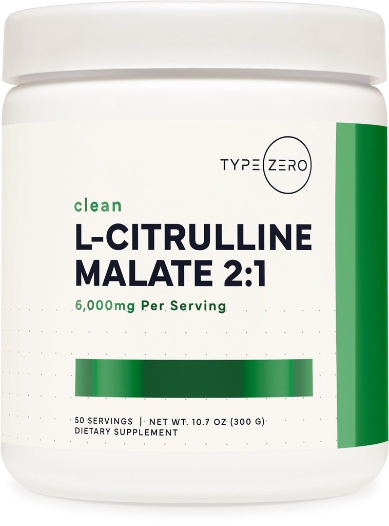 Type Zero L-Citrulline Malate Poudre 2:1 6X (300g) 6000mg Par service , non aromatisé) Ultra propre L Citrulline, booster à oxyde nitrique, préentraînement - supplément vasodilatateur à oxyde nitreux