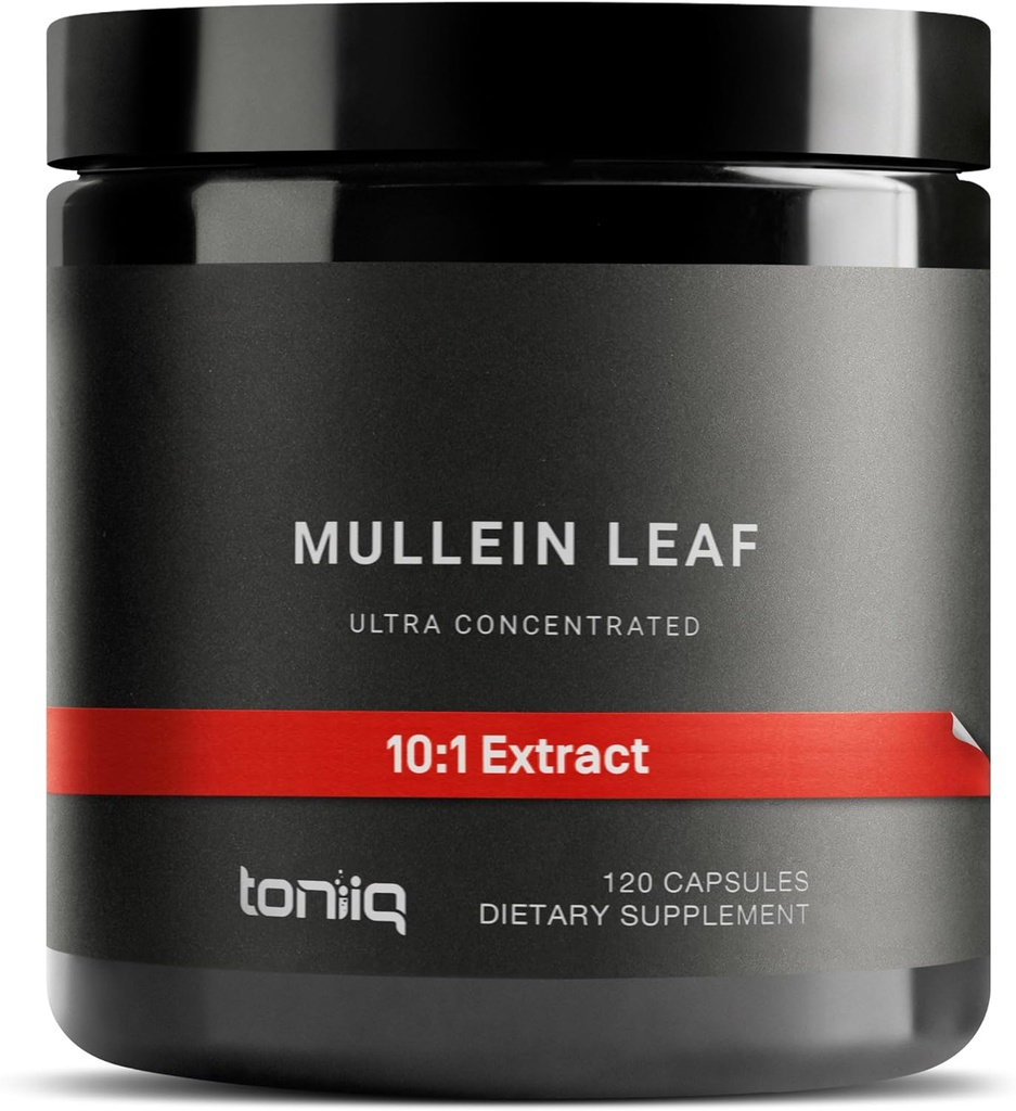 Mullein Leaf Capsules - Extrait ultra-haute puissance 10:1 - 1300mg par portion - hautement concentré - Laboratoire tiers testé - 120 Capsules