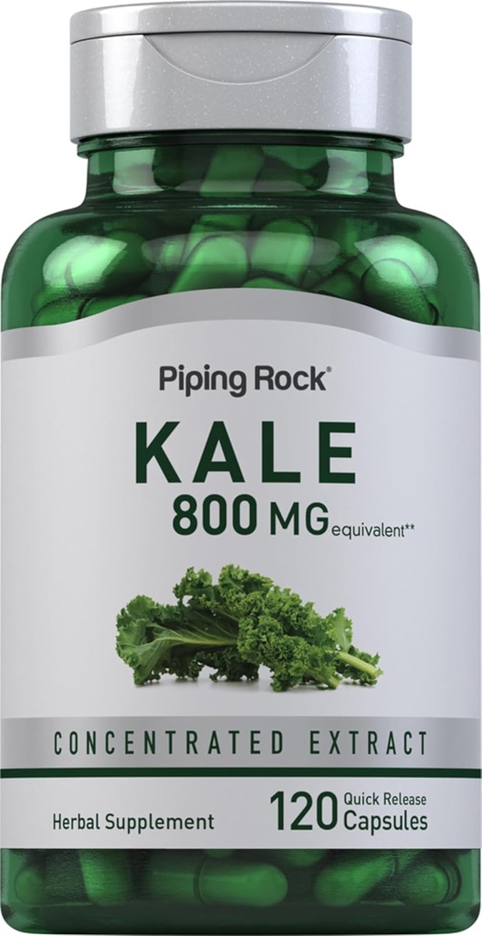 Capsules d'extraits de Kale de roche à pipe 800mg. 120 Count.