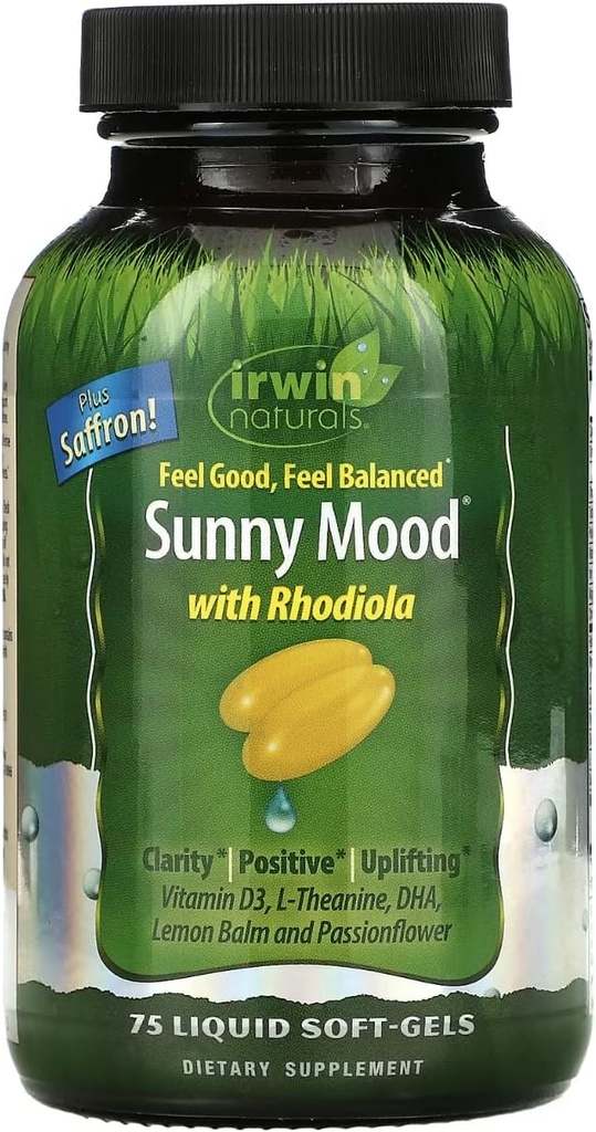 Irwin Naturals Mood Sunny - 75 liquides doux-gels
