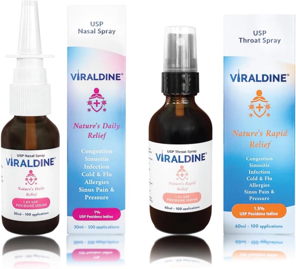 Immune Health Bundle, 1 % Nasal Spray et 1,5 % Gorge Spray, conçu pour le soulagement de la gorge et du sinus