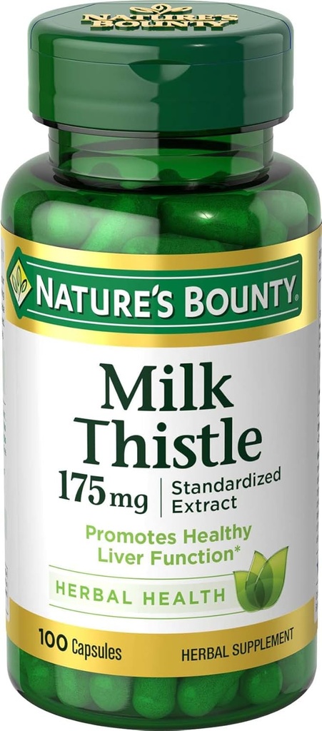Le chardon de lait de la nature, supplément santé à base de plantes, soutient la santé du foie, 175mg, 100 Softgels