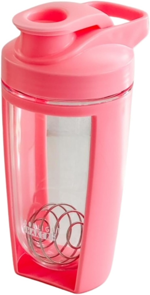 Moonlight Makers Cute 16oz Protein Shaker Bouteille avec boule de fouet en acier - étanche, lave-vaisselle bouteille de gym, tasses de Shaker pour les shakes de protéines et pré-entraînement Boissons Mixer tasse, cadeaux de fitness - Rose