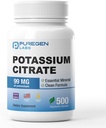 Puregen Labs Potassium Citrate 99 mg de supplément de potassium élémentaire.