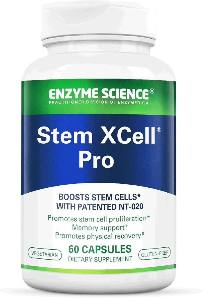 Enzyme Science, Stem XCell Pro, Soutien antioxydant pour la santé cellulaire et immunitaire, Supplément de santé cellulaire, 60 capsules