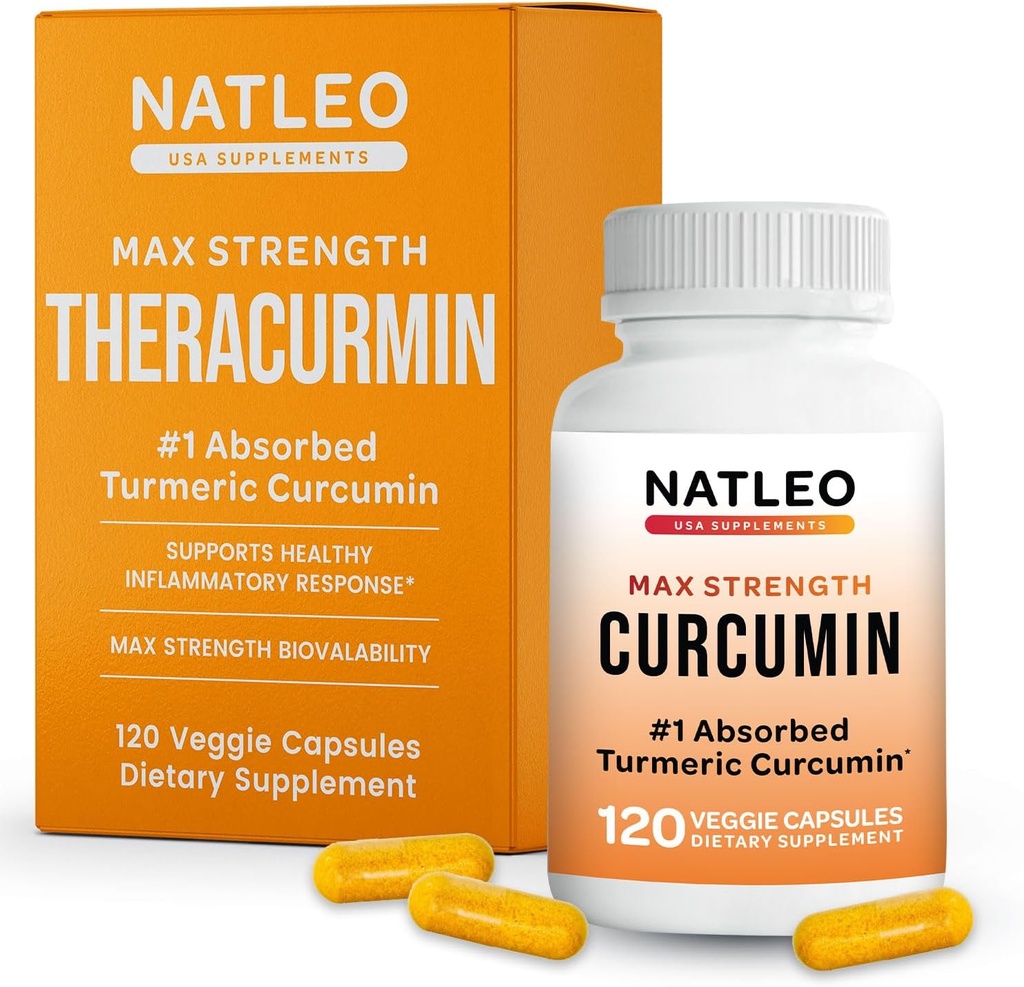 Theracurmin Turmeric Curcumin Supplement, 120 Count, High Absorption Turmeric & Curcumin - Joint Supplement for Men and Women - 42.6X More Bioavailablity