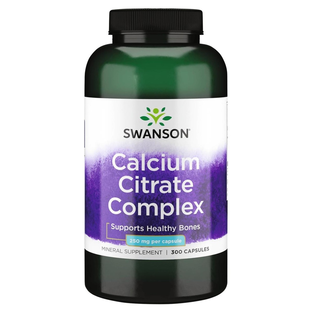 Swanson Citrate de calcium complexe Muscle Bone soutien de santé supplément minéral 300 capsules