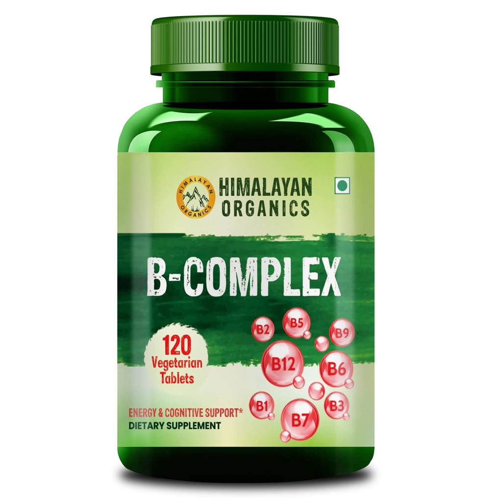 Himalaya Organics Complexe Vitamine B avec 100% RDA B1, B2, B3, B5, B6, B9 & B12.