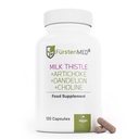 FürstenMED Milk Thistle with Artichoke Extract, Dandelion Root & Choline - Normal Liver Health Supplement - Highly Dosed with 80% Silymarin - Vegan Liver Support - 120 Non-GMO Capsule
